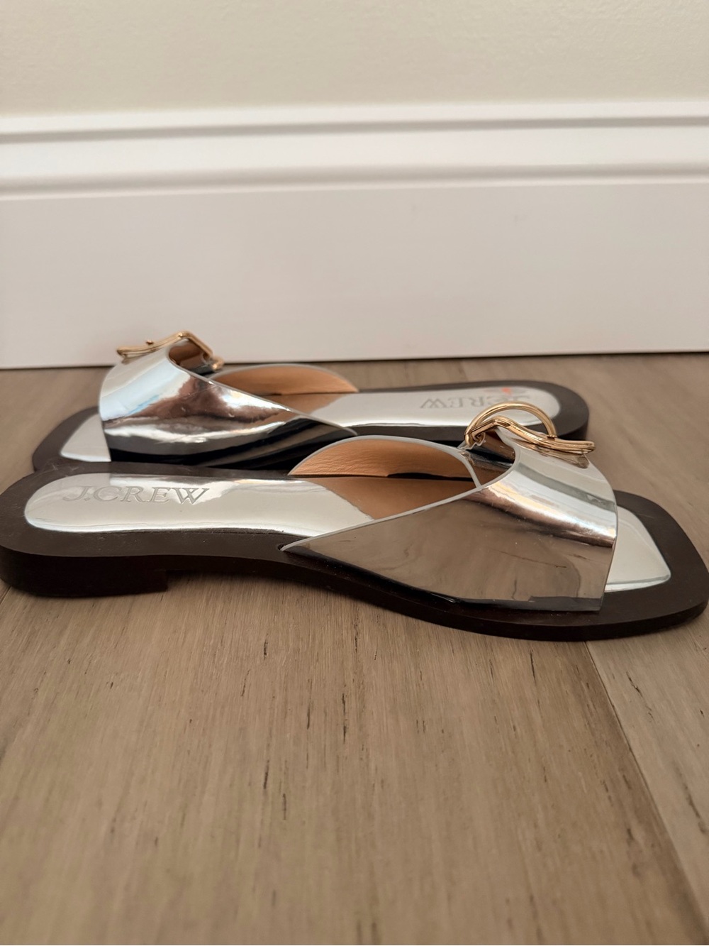 J. Crew Callie sandals in metallic leather Sz 7 - Picture 6 of 10